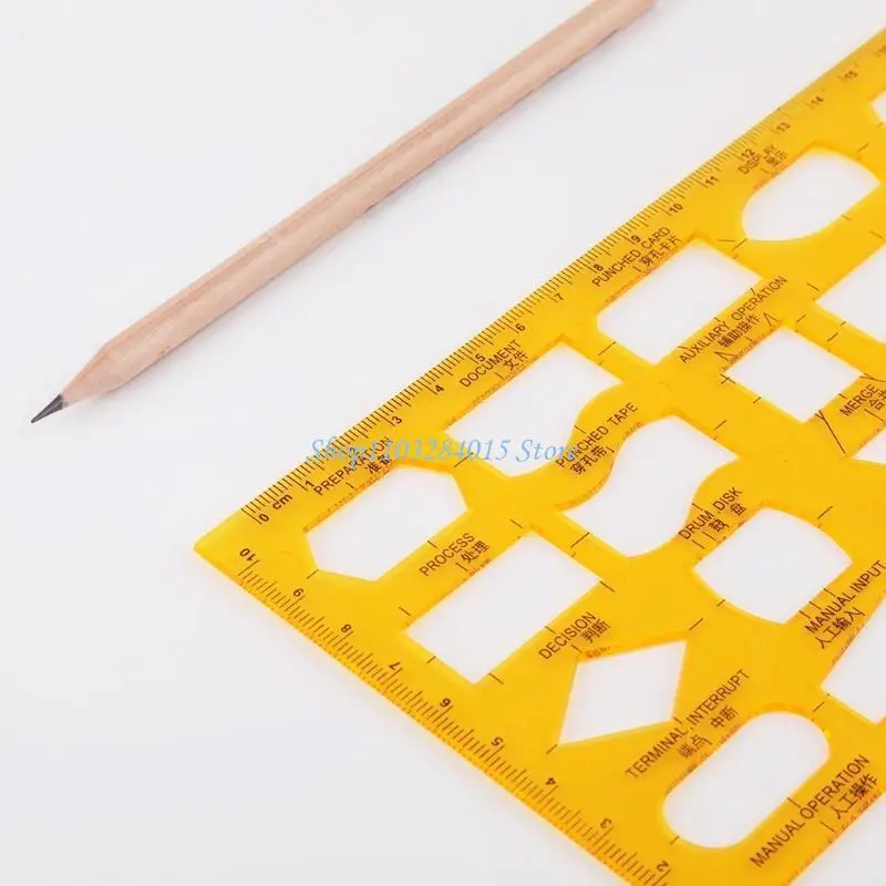 

R6FF K Resin Chart Symbol Drafting Template Ruler Stencil Measuring Tool Student