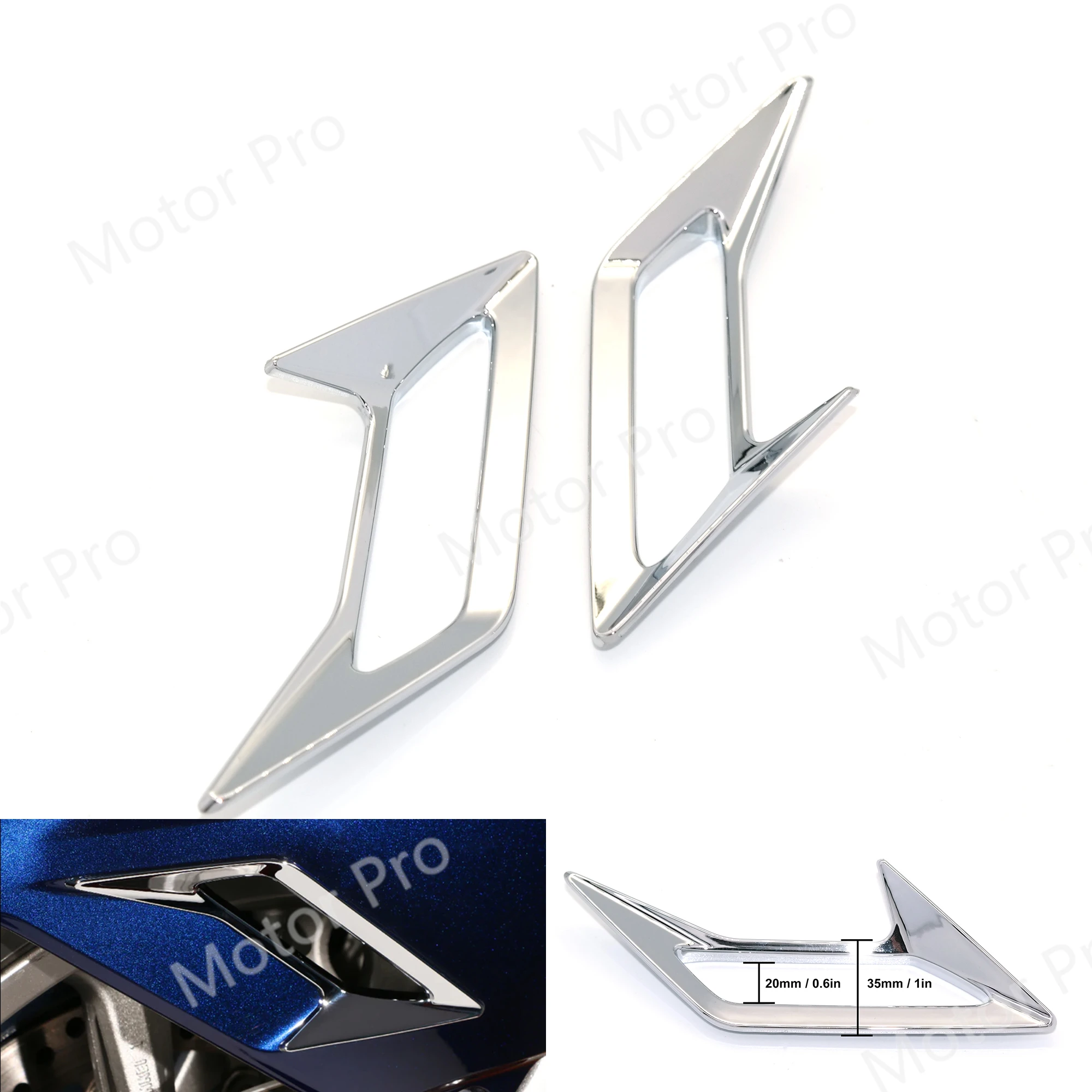 Motorcycle Chrome ABS Plastic Front Fender Vent Trim Kit For HONDA Goldwing GL1800 2018 2019 2020 2022 Accessories Gold Wing