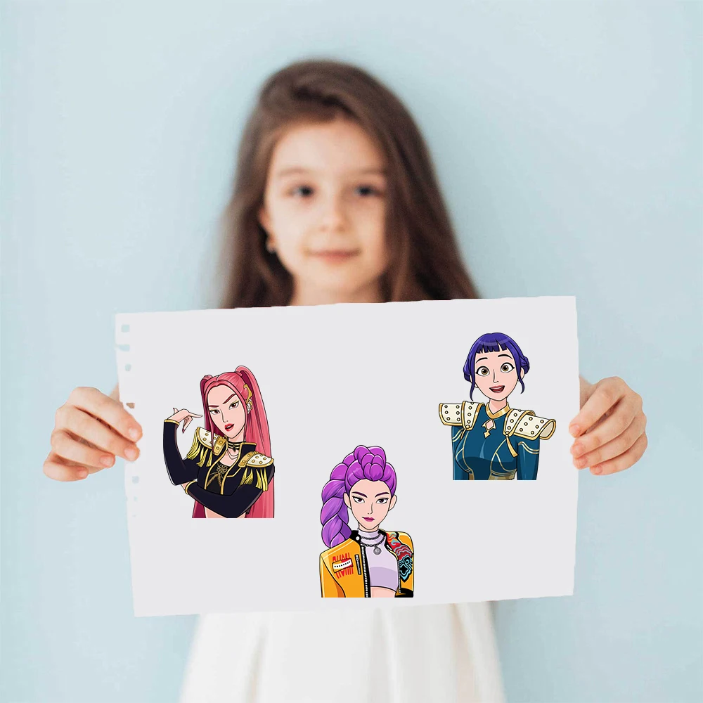 8PCS Cartoon New Demon Hunting Girl Collage Sticker Creative Graffiti Phone  Waterproof PVC Fashion Style Invitation Sticker