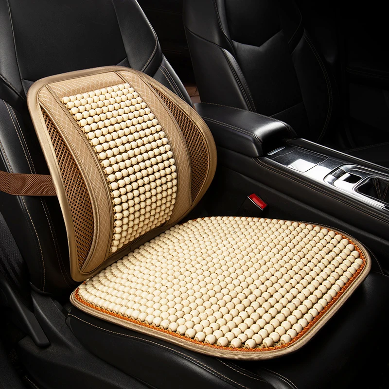 Car seat cushion summer cool cushion single piece of wood beads summer breathable cushion ventilation cold four seasons availabl