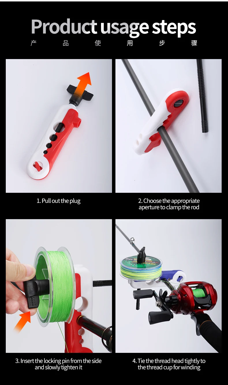 Tragbarer Angelschnurwickler für Baitcasting- und Spinnrollen, ABS-Spulenmaschine, Karpfenangel-Zubehör, Wickelwerkzeuge – Detail 3