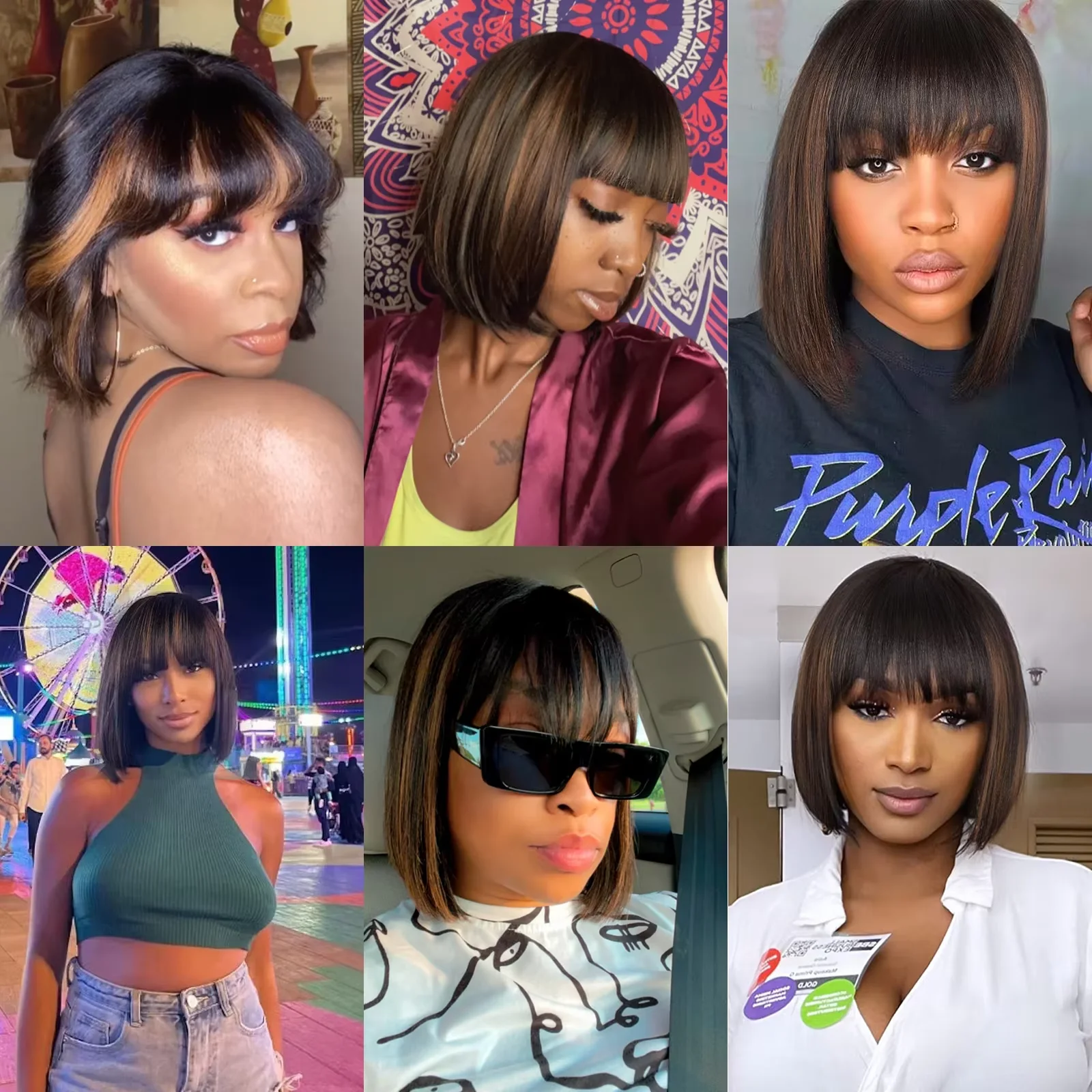 200 Dichte Highlight Braun Kurze Gerade Bob Perücke Echthaar 2x1 Spitze Glueless Perücke 100 % Echthaar Perücke Für Frauen Brasilianisches Haar