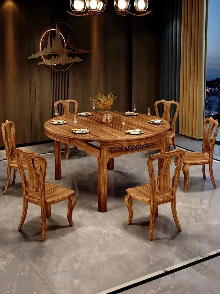 Retractable Simple Folding Small Apartment Home Variable round Table Dining Table