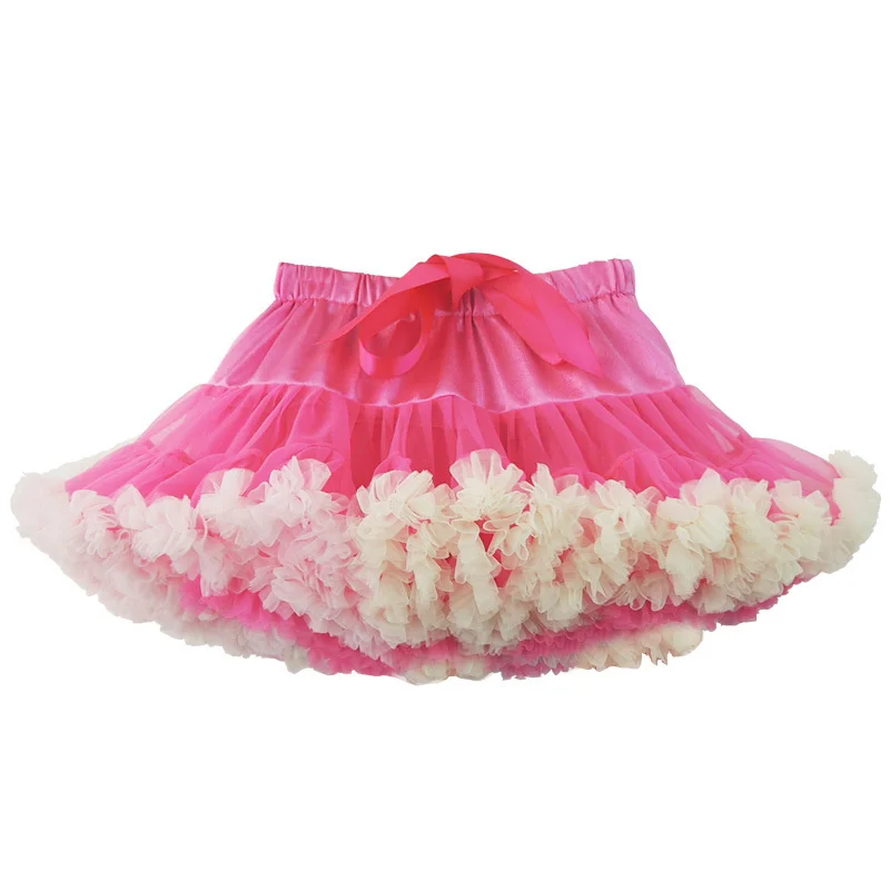 Petti Skirts Girls Fluffy Chiffon Pettiskirt Colorful Tutu Skirt Girl Dance Skirt Christmas Tulle Princess Skirts 0-2 Years