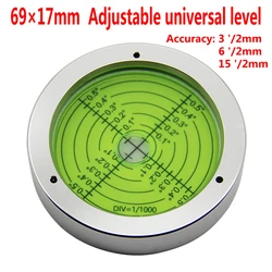 Adjustable metal level 69*17mm high-precision level circular horizontal bubble horizontal bead level bubble