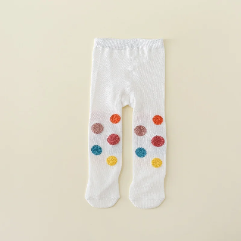 0-2Yrs Baby Girl's Tights Spring Autumn Knit Leggings For Girls Cotton Print Love Dot Newborn Stockings Casual Toddler Pantyhose