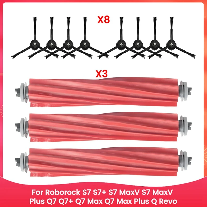 HOT! Roller Side Brush Replacement For Roborock S7,S7+,S7 Maxv,S7 Maxv Plus,Q7, Q7+, Q7 Max, Q7 Max Plus,Q Revo Accessories