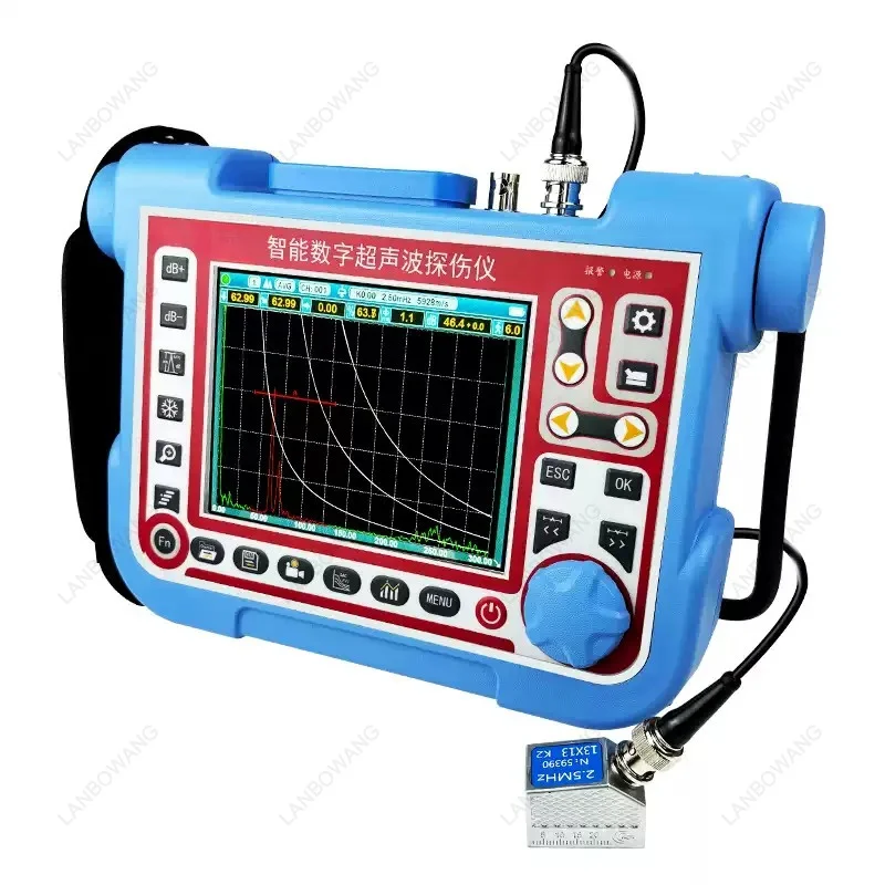 Digital Ultrasonic Flaw Detector, NDT Tester for Metal Welds, 0-10000mm Range with DAC/AVG Curve