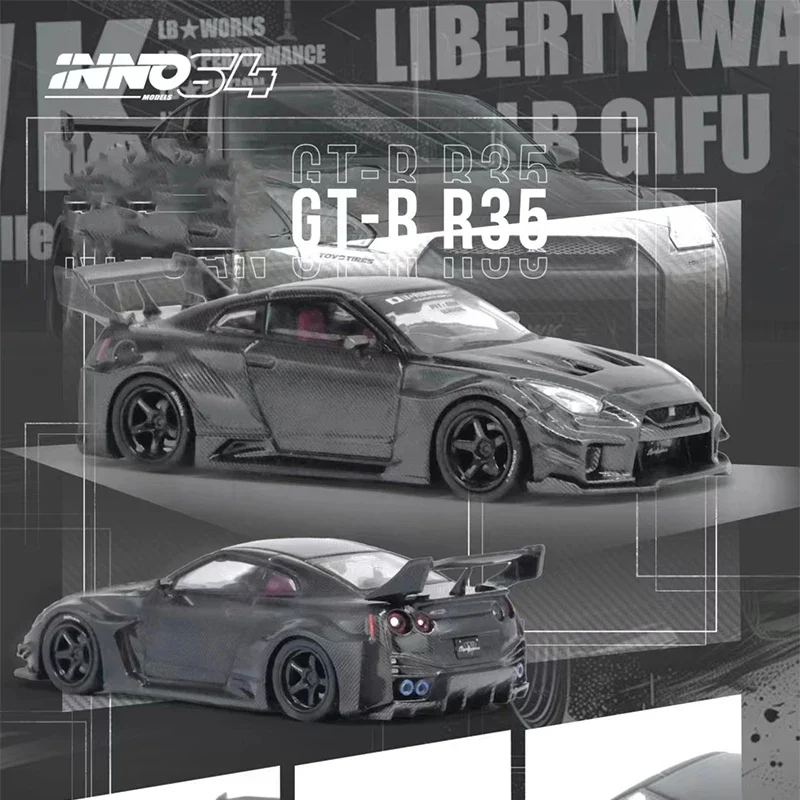 In Stock INNO 1:64 LBWK GTR R35 Super Silhouette 35GT RR Diecast Diorama Car Model Collection Miniature Toys