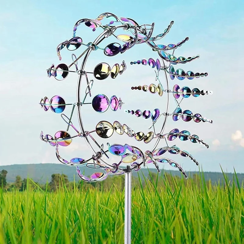 Metal Windmill Is Suitable For Courtyard, Suitable For Home Garden Courtyard Outdoor Decoration, Multicolor