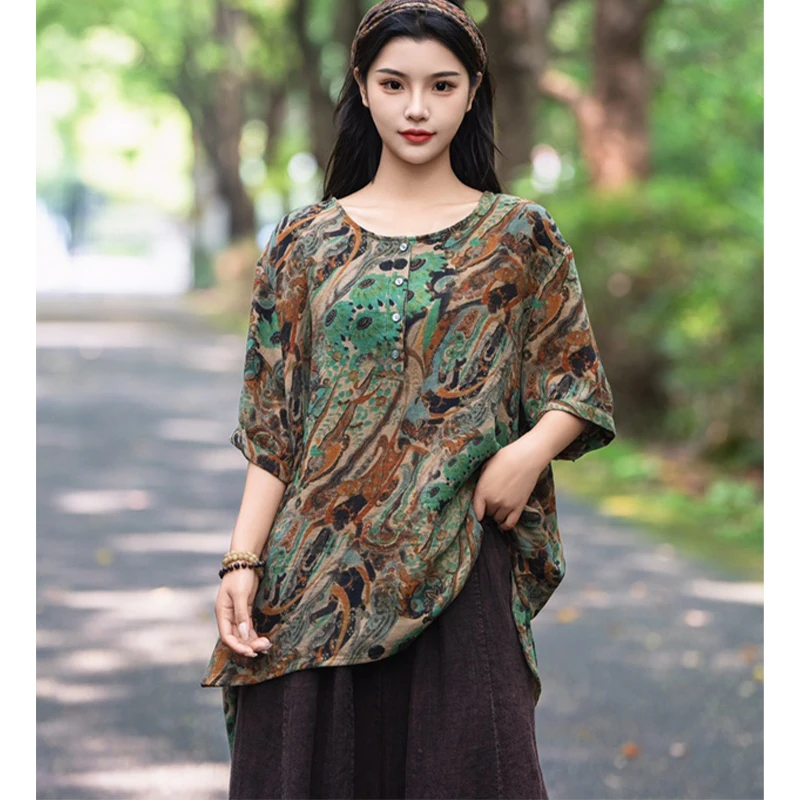 Masss Wasss 2026 Spring Fashion Causal Tee Shirts Womens British Design O Neck Tops Ladies Classic Vintage Loose Luxury Clothes