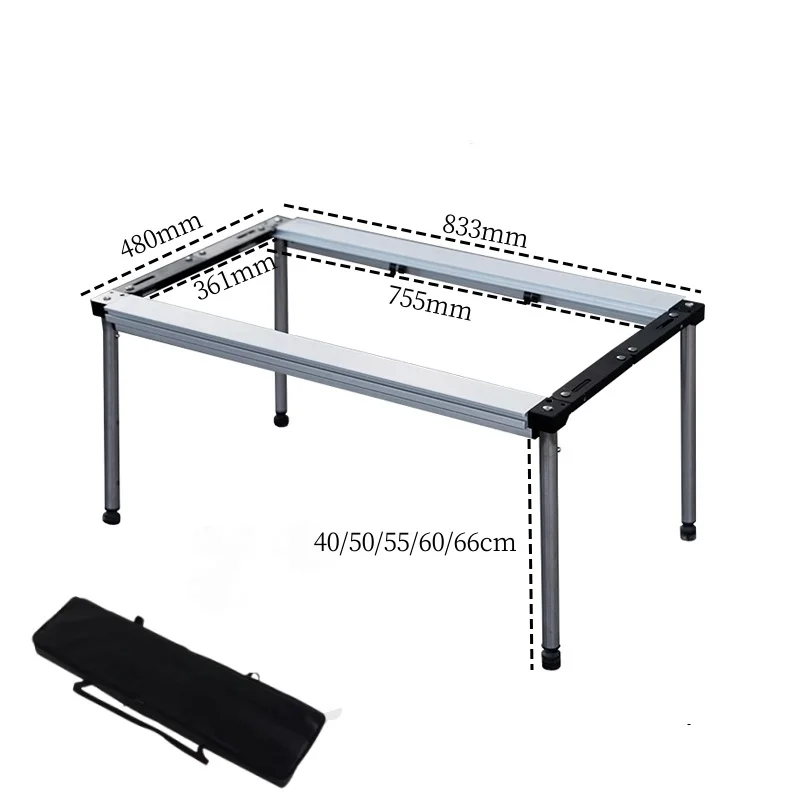 IGT Unit Table Folding Frame 3 Unit Aluminum Alloy Folding Frame Stainless Steel Legs Portable Lightweight Camping Equipment