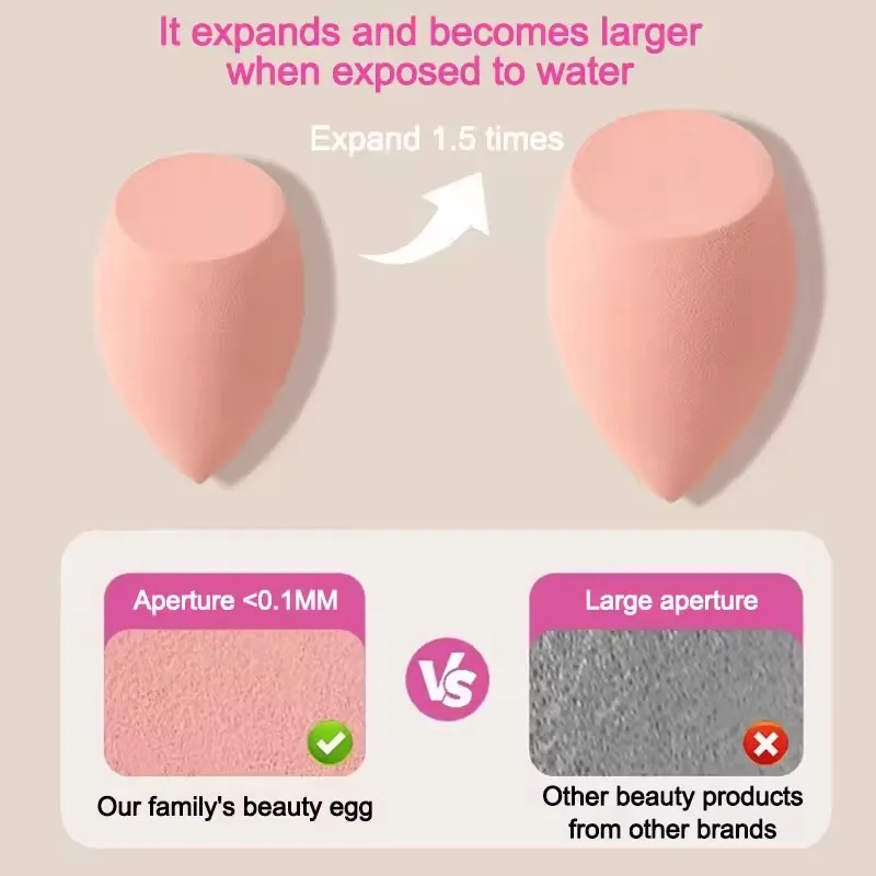 14個入りメイクアップスポンジセット 缶入り 高品質 ノンラテックス ソフト 液体BBクリーム パウダー塗布用 ドライ＆ウェット両用 パウダーパフ