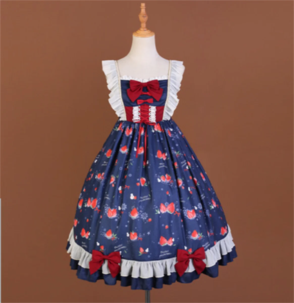 Robe princesse Lolita Vintage pour filles, robe style victorien, taille haute, imprimé, avec nœud papillon, Kawaii, gothique, Lolita Cos Loli