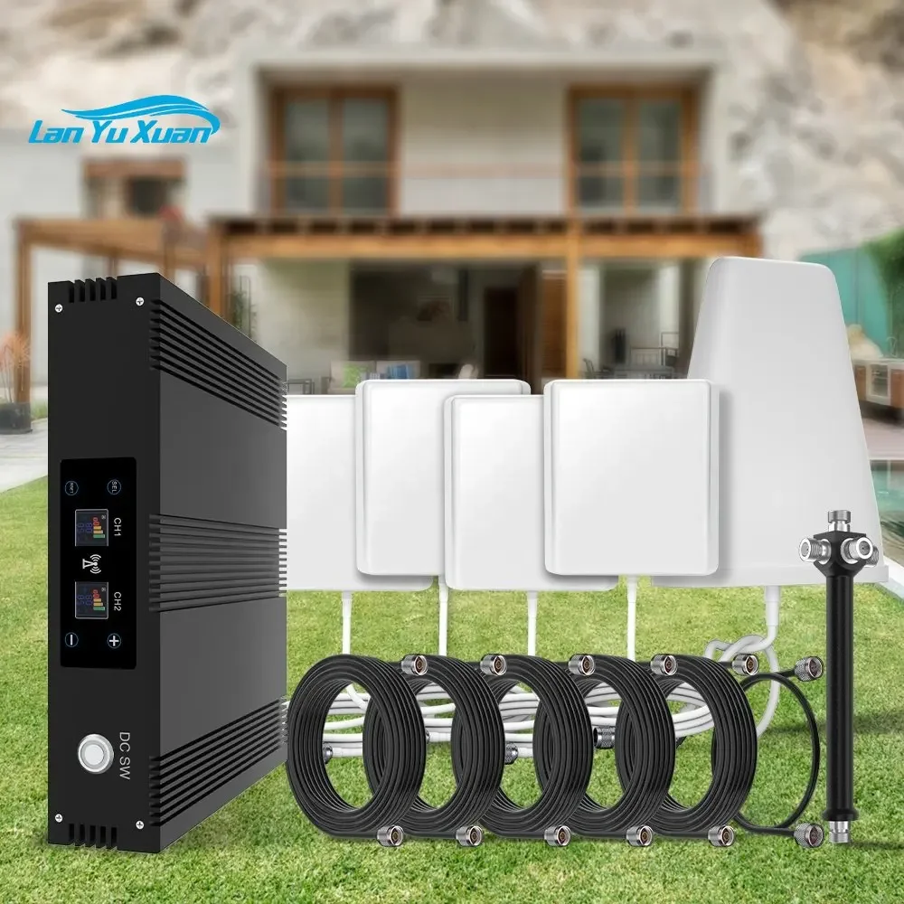 Lintratek Full Kit Repeater 3g 4g Gsm Dcs Lte Phone Network Repeater Signal  for Long Distance