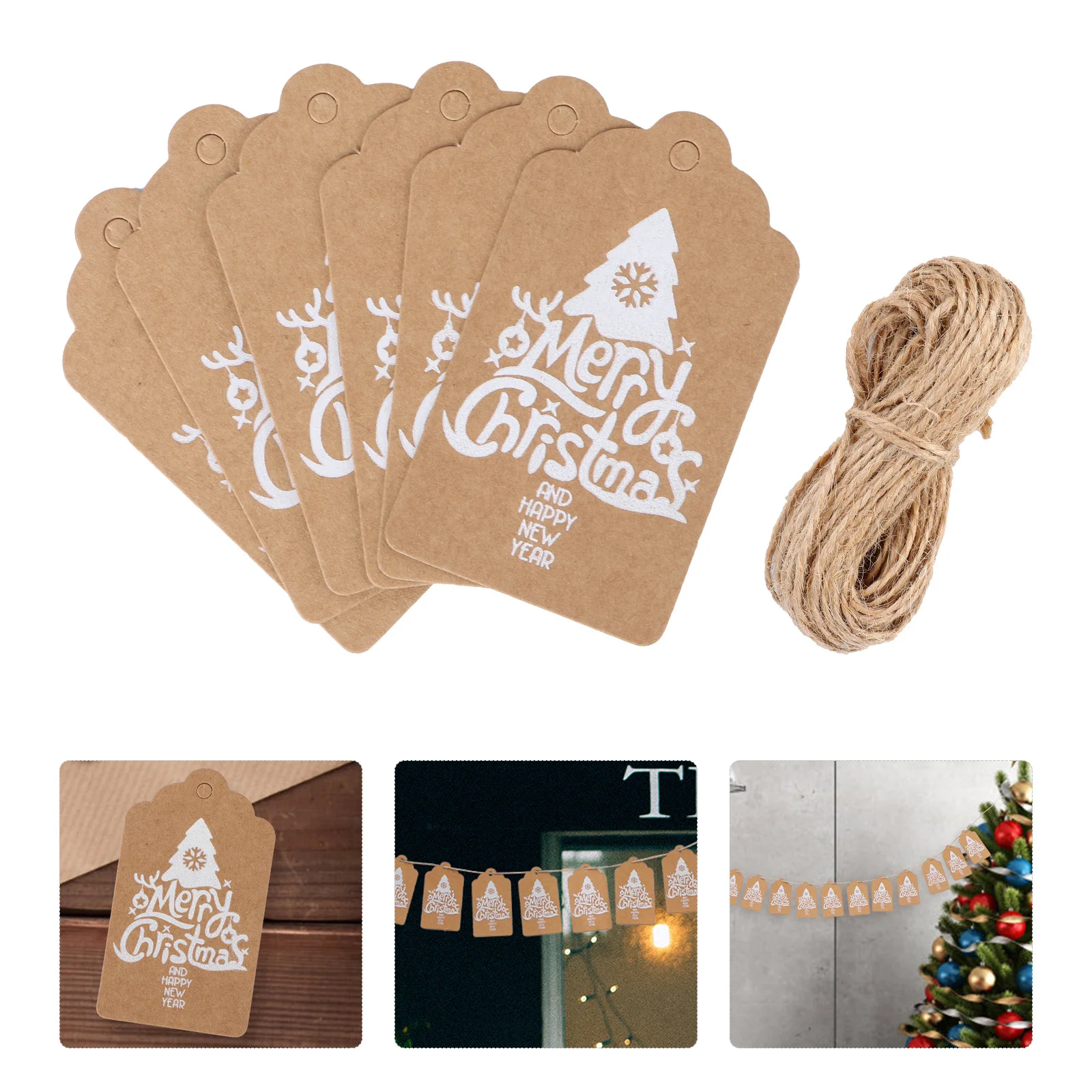100 قطعة من علامات تعليق شجرة الكريسماس، تصميمات كلاسيكية ورقية، ملصقات هدايا مزخرفة خفيفة الوزن، علامات هدايا لحفلات عيد الميلاد، عطلة #5