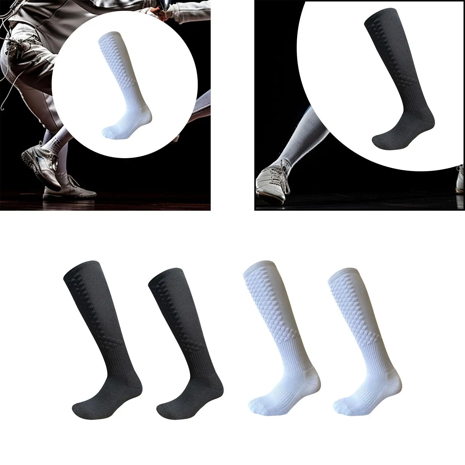 Fencing Socks Sweat Absorption Men and Women Thicken Fencing Accessories Elastic Socks Fencing Stockings for Epee Sabre and Foil