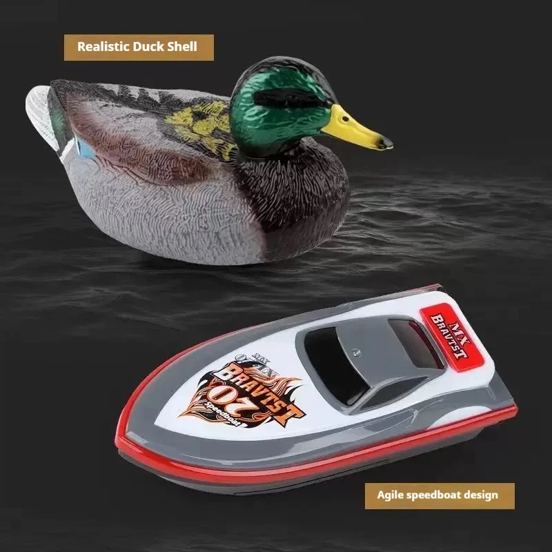 Remote Control Boat Duck Simulation 2.4g Green Headed Duck Boat Creative Electric Water Animal Remote Control Speedboat Toy Boat