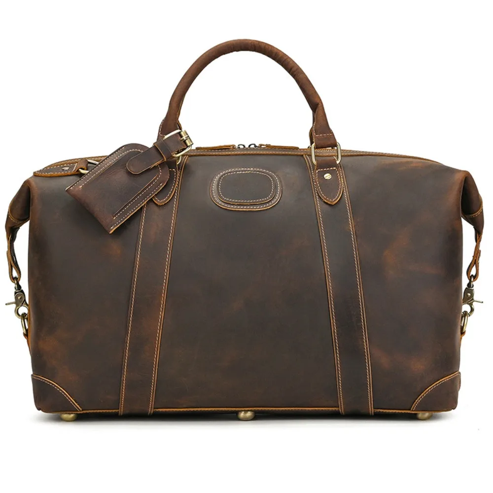 Дорожная сумка в стиле ретро, кожаная спортивная сумка большой вместимости для фитнеса, простая универсальная, модная, продвинутая