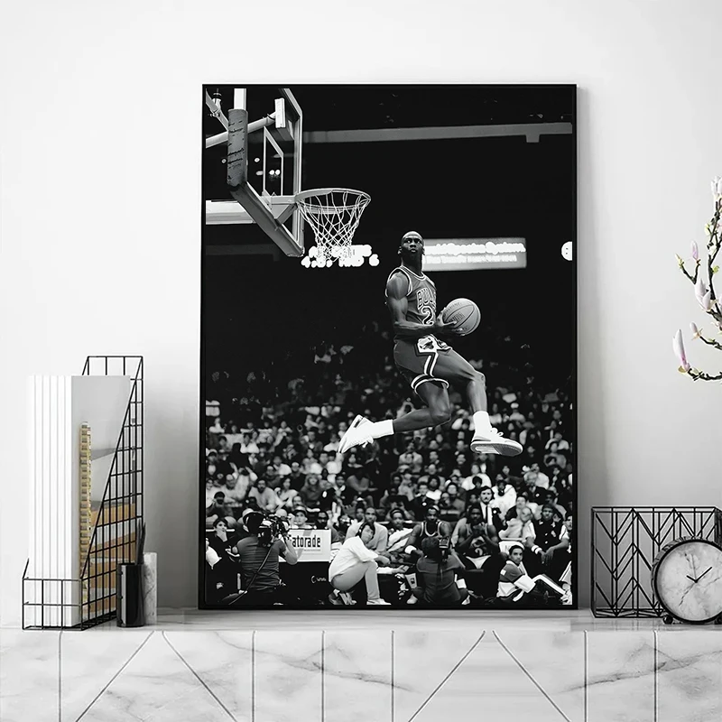 Famous Basketball Players M-Michael Star J-Jordan Posters and Prints Canvas Printing Wall Art Picture for Living Room Home Decor