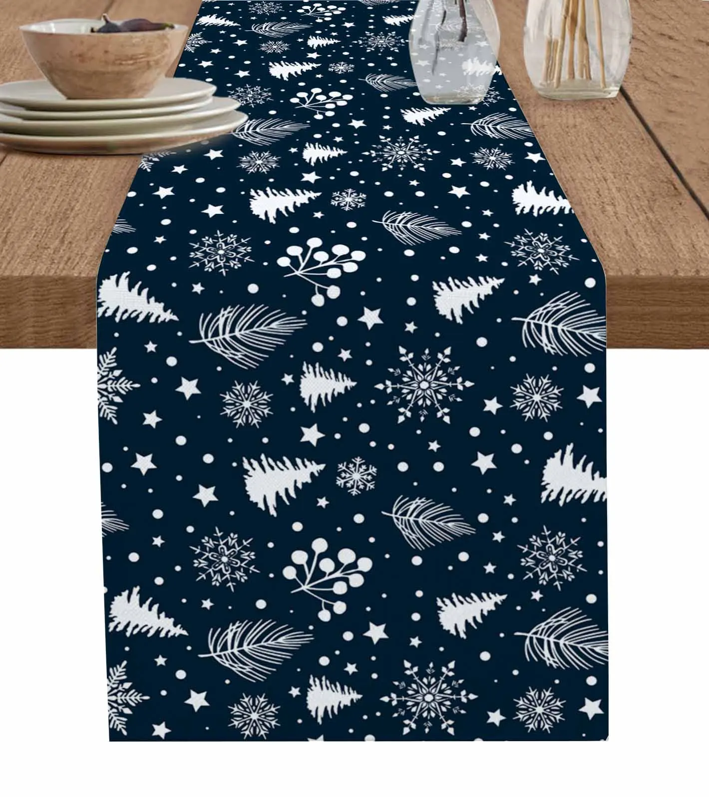 Hand Drawn Pine Needles  Wedding Decor Cake Tablecloth and Placemat Holiday Table Decor Table Runner