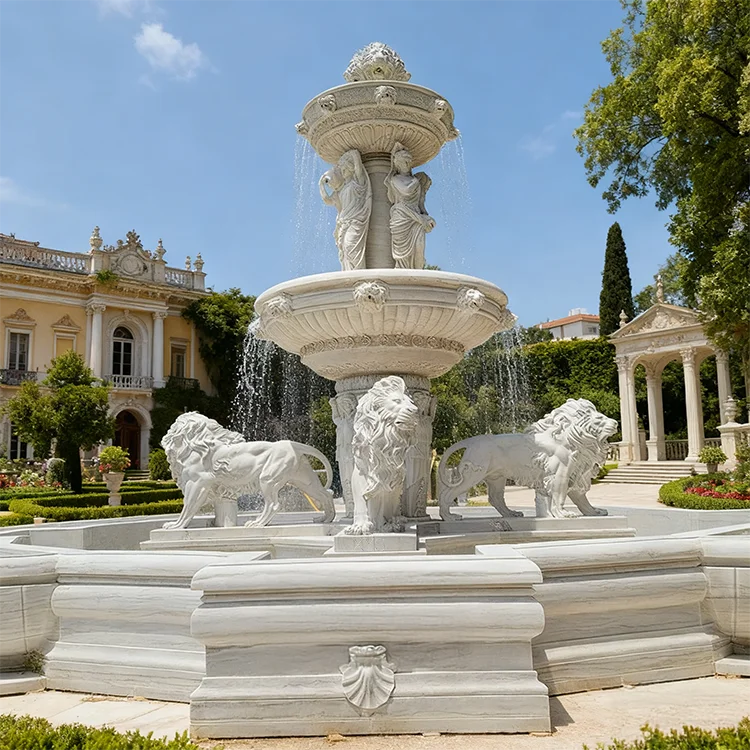 White Marble Greek Statue Lion Fountain for Sale Deposit Only