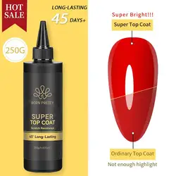 BORN PRETTY 250g Super Top Coat Professional Nail Art Soak Off Top Coat Long-lasting Anti-Stain Functional Gel Polish