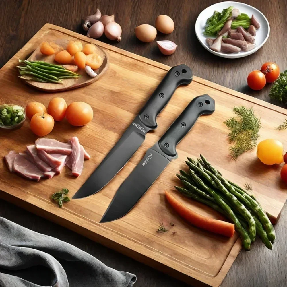 BK5, BK7 Straight knife 8Cr13Mov blade Stainless steel kitchen boning knife Vegetable shredder Fruit paring knife Nylon sheath