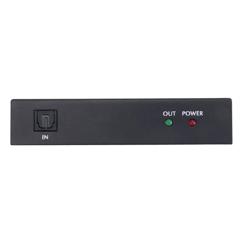 SWXF Digital Optical Audio 1X4 Splitter Digital SPDIF Toslink Optical Fiber Audio Splitter 1 in 4 Out Aluminum Alloy(US Plug)
