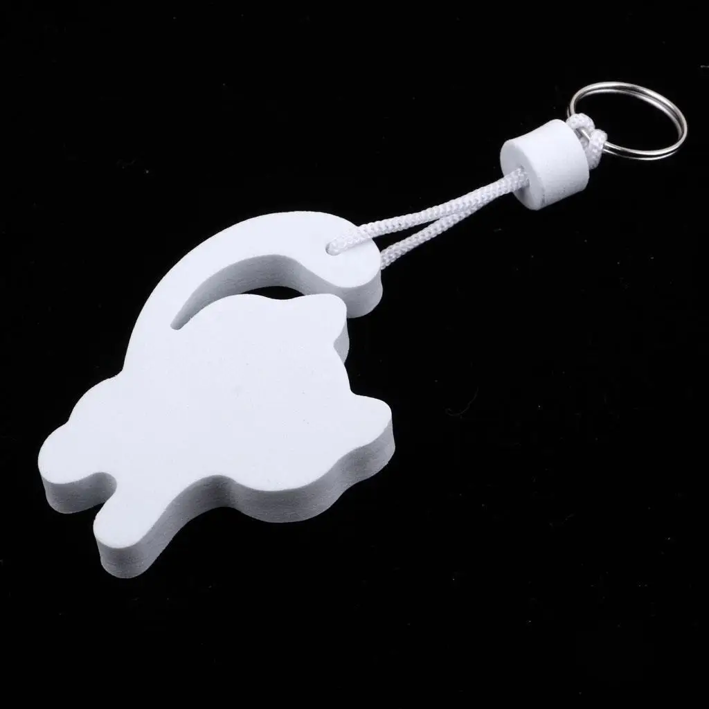 Yacht Sailing Boating Floating Key Ring Keyring Key Chain Cat White