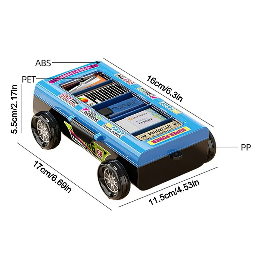 Estuche para lápices con diseño de carreras creativo, caja de lápices multifuncional de gran capacidad, estuche de doble capa, bolsa para lápices, regalo para estudiantes