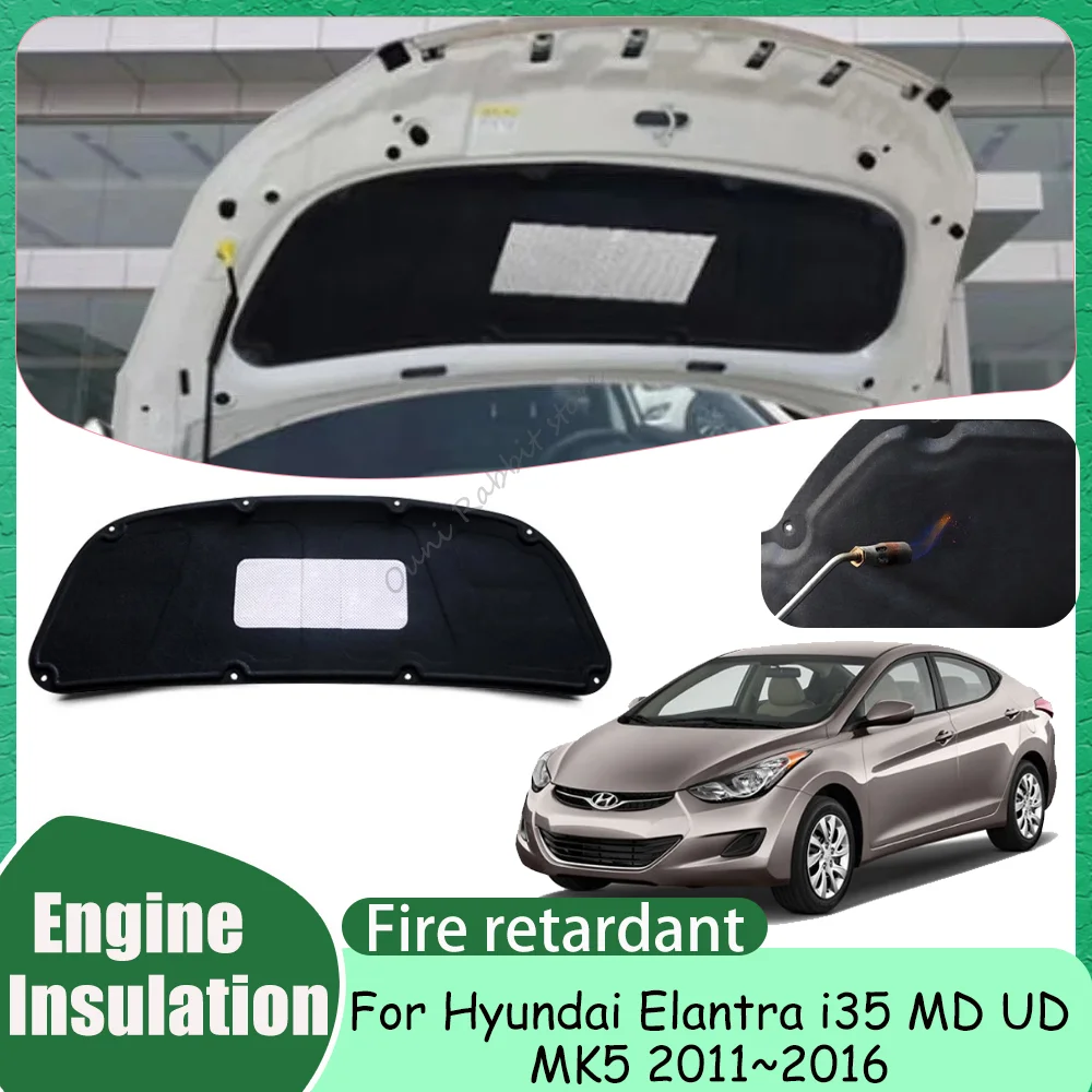 

Термоизоляционный мат для капота автомобиля Hyundai Elantra i35 MD UD MK5 2011~2016 2012 2013 2014 2015 , шумоизоляционный хлопковый мат для двигателя, аксессуары