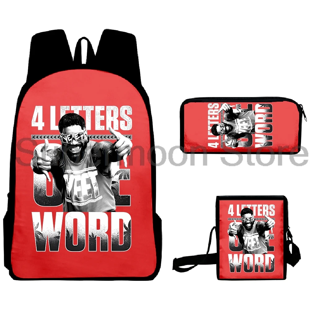 

Jey Uso Four Letters One Word Merch 3pcs/set Backpack Crossbody Bag Women Men Casual Daypack Outdoor Rucksacks