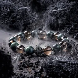 Natural Sparrow Stone Tea Crystal Bead Bracelet Men Women Zircon Accessories Jewelry Couple Distance Matching Gift for Boyfriend