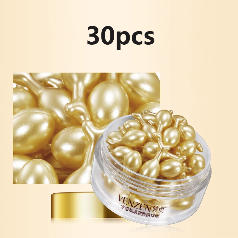 30Pcs/Bottle Hyaluronic Acid Essence Capsules Anti-Aging Vitamin E Serum Whitening Cream Face Care Beauty Style Korean Makeup