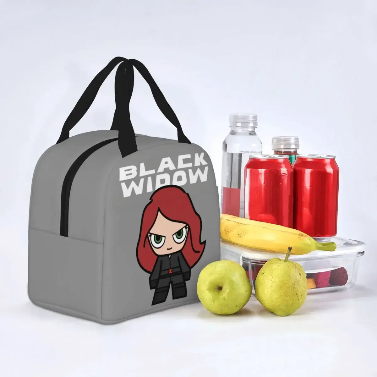 Cute Mini Black Widow Insulated Lunch Bag Thermal Bag Meal Container Portable Lunch Box Tote Girl Boy Office Picnic