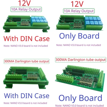 DC 12V 24V 8DI-8AI 4-20MA 0-5V 0-10V Analog Collection RS485 Simple PLC IO Expanding Board Modbus RTU for ARDUINO NANO