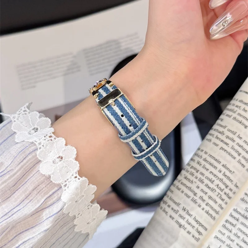 

Advanced denim star studded watch strap suitable for Huawei GT5/GT5 Pro/GT4/GT2/3/4, 22mm/20mm/18mm fashionable strap