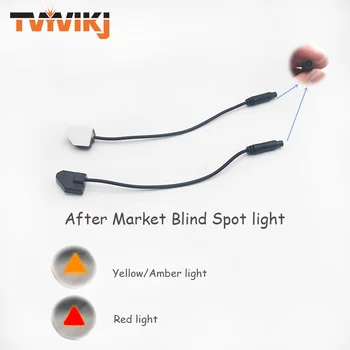 2 pçs amarelo/vermelho carro universal ponto cego monitor de detecção distância auxiliar lâmpada luz após o mercado bsd bsa bsm lente espelho lateral