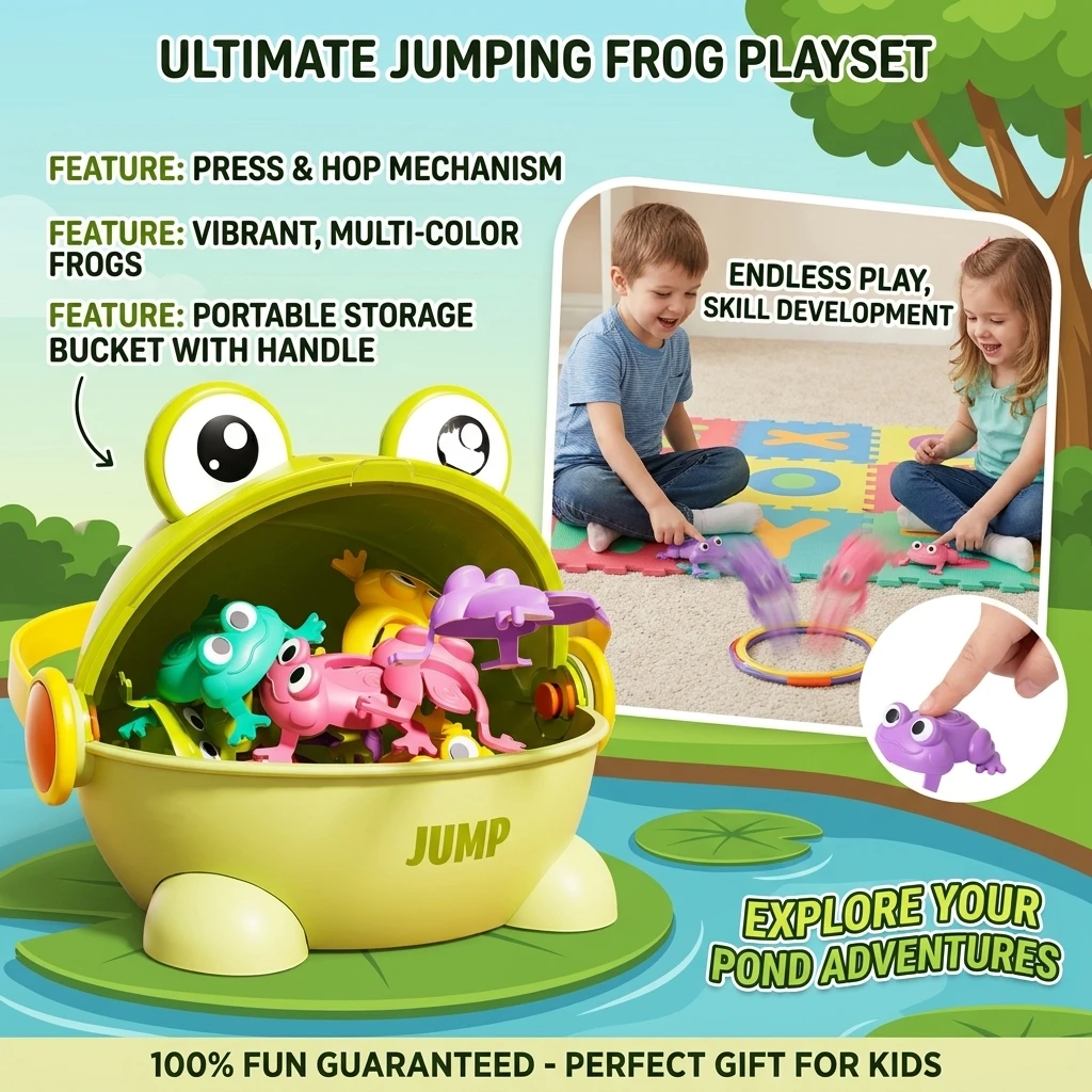 Children's Jumping Little Frog Baby Educational Press-and-Jump Frog Can Jump Green Toad Parent-Child Toy Interactive Game