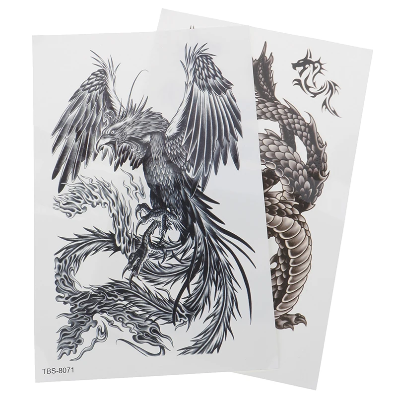 1 Sheet Waterproof Temporary StickerTattoo Dragon Phoenix Body Arm Leg Art Sticker Cool