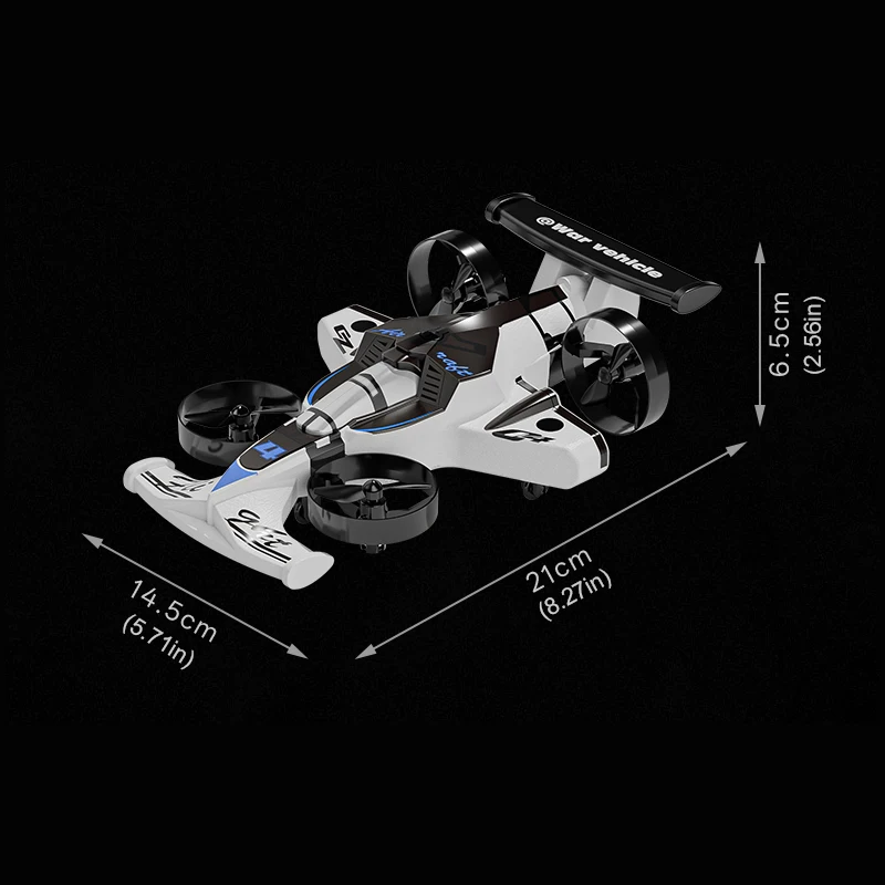 Rc الطائرة بدون طيار سيارة 2In1 Rc لعبة مركبة الهواء الأرضية مع 4 محور كوادكوبتر ثابت الجناح حيلة الانجراف وضع التحكم عن بعد للأطفال البالغين #6