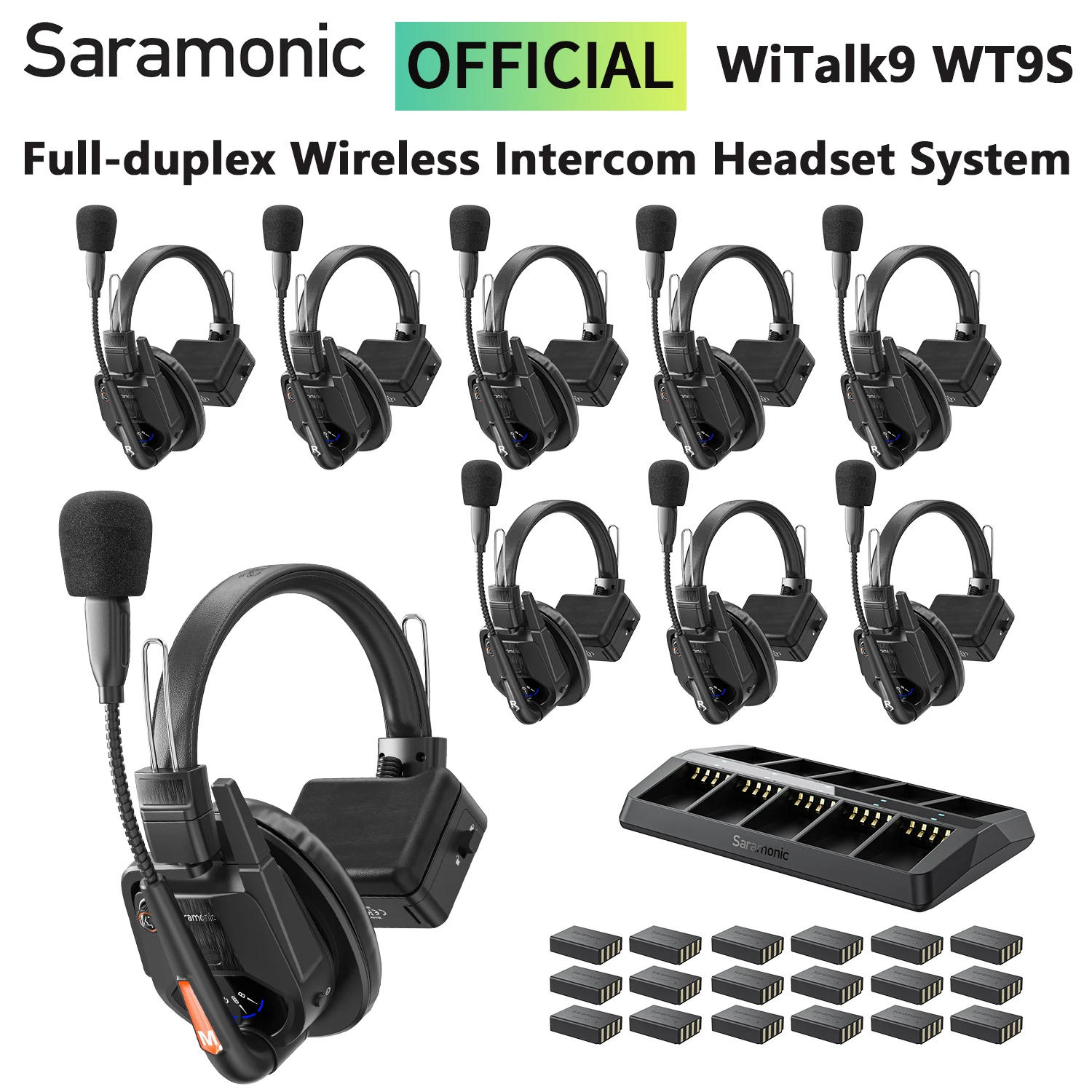 Saramonic Witalk9 WT9S Wireless Headset Full-duplex Intercom Communication System for Filmmaking Live performances Sports Events