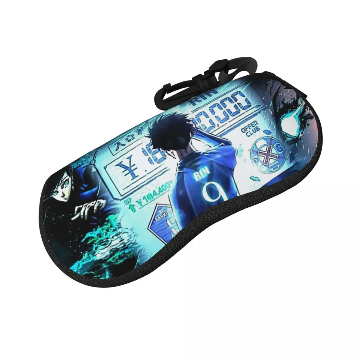 Rin Itoshi Blue Lock Football Shell Glasses Case Protective Sunglasses Box Women Men Soft Eyeglasses Bag Pouch