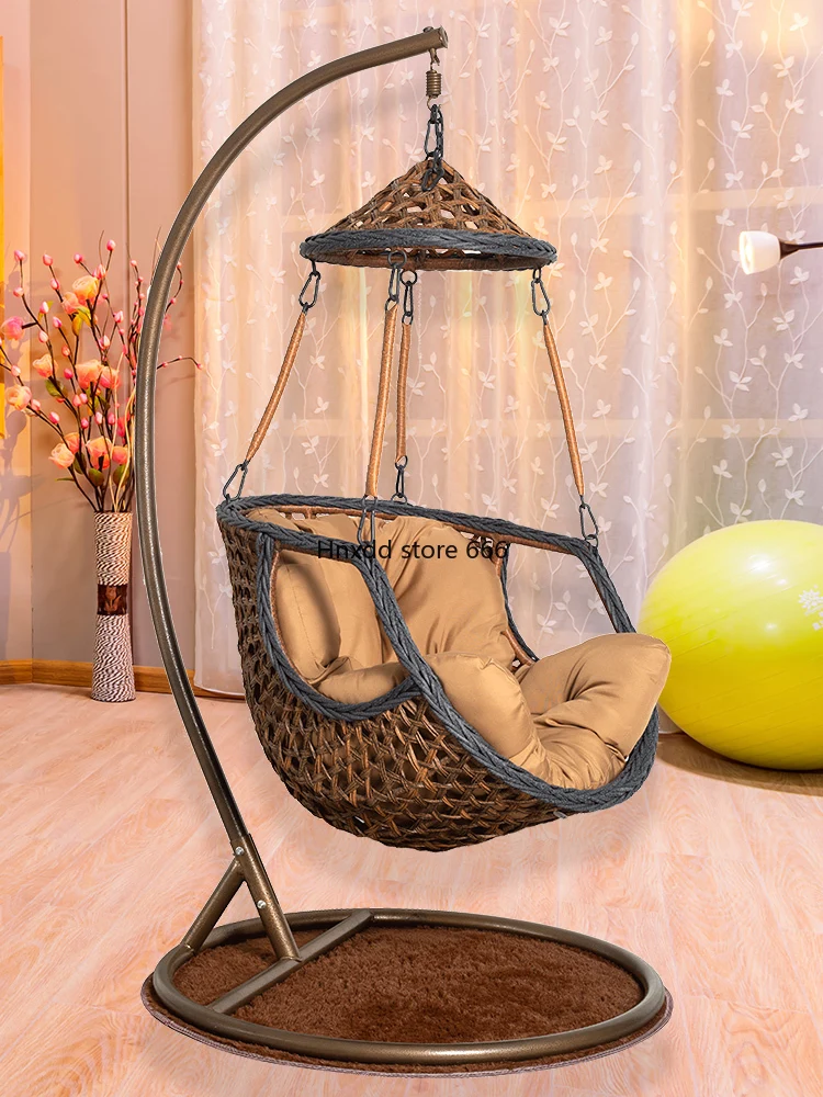 Indoor and outdoor rattan rocking chair villa bird's nest cradle hanging chair