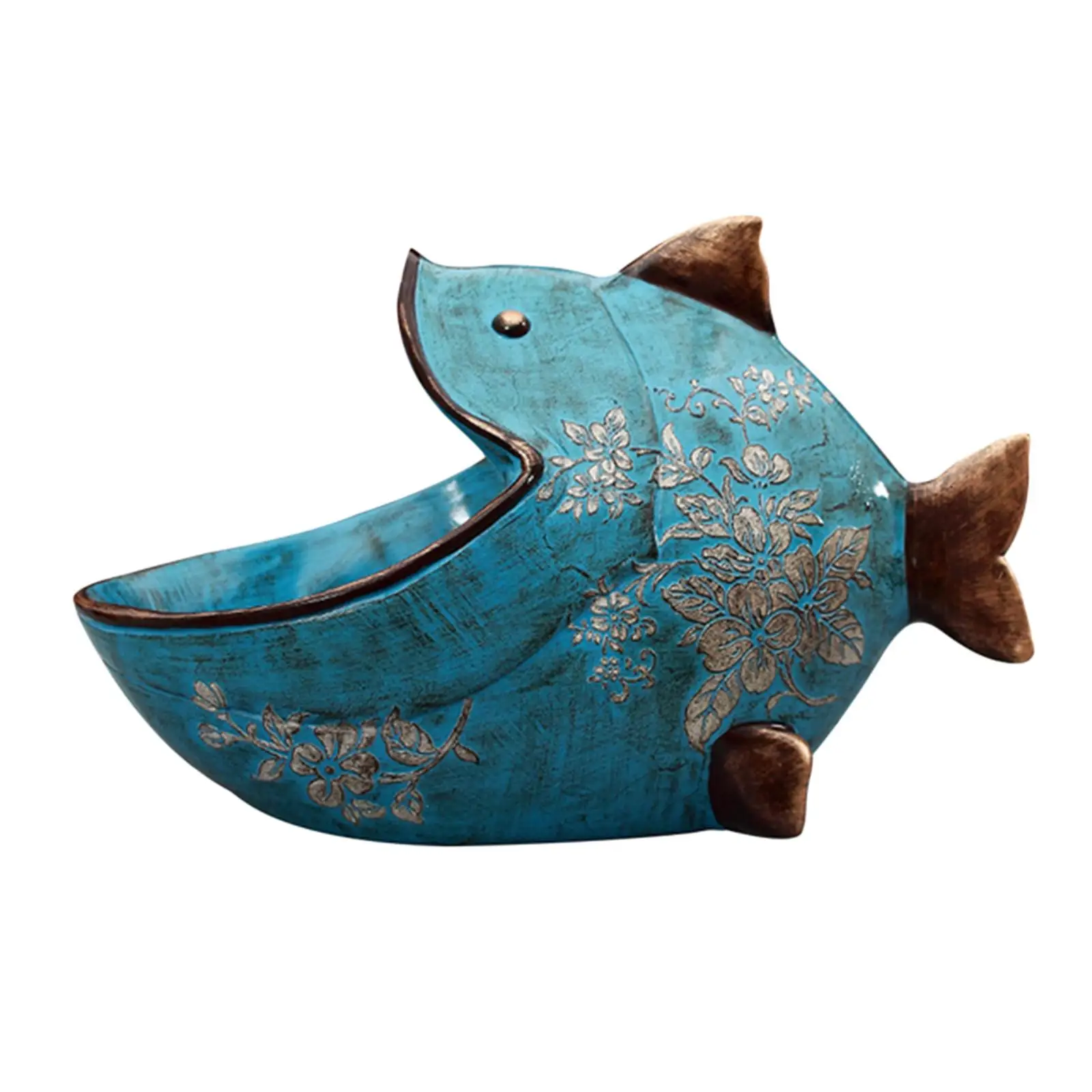 Resin Storage Cartoon Fish Shape , Keys, Ring, Makeup, Perfume, Home Ornament Statue
