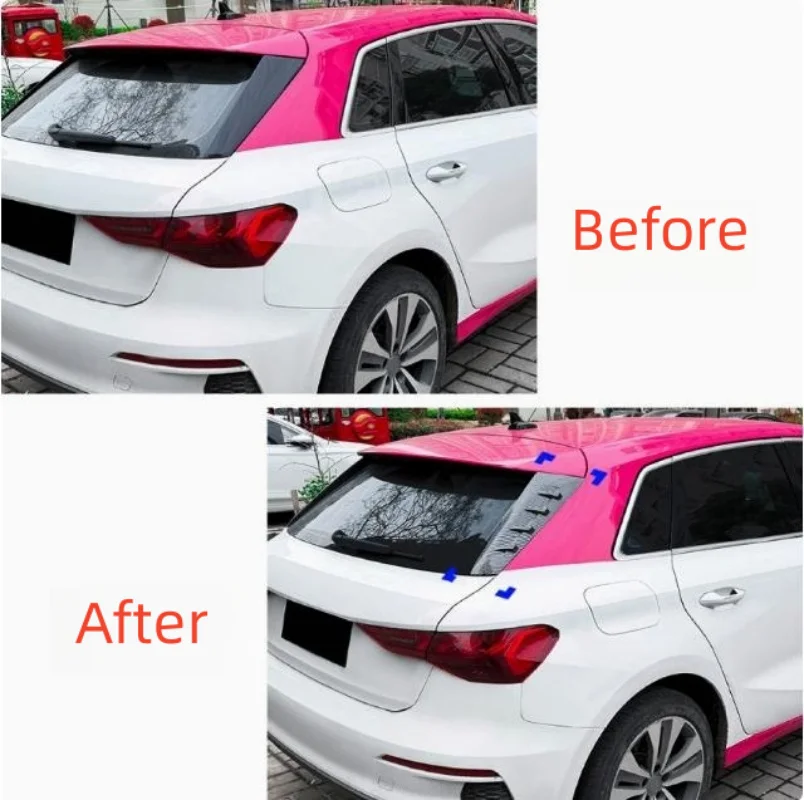 

For Audi A3 S3 8Y 2021-2025 Change To RS3 Hatchback Rear Window Side Spoiler Wing Trim Tail Windshield Cover Wind Shade Canards