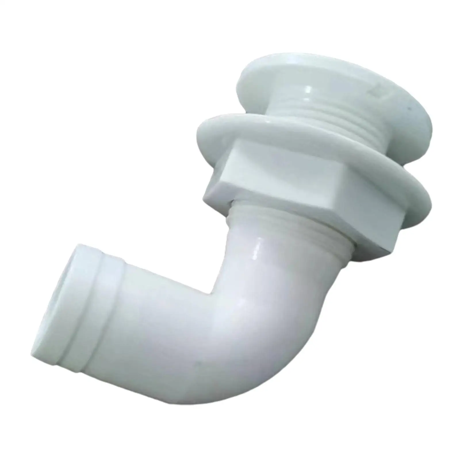 

90 Degree thru Hull Fitting White 90 Degree thru Hull Connector for Accessories Convenient Installation Replacement Professional