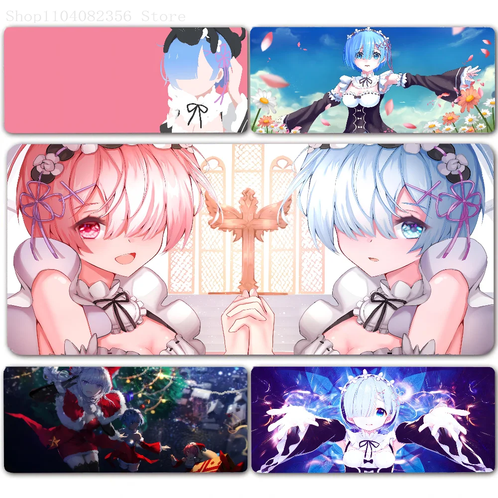 

Hot Anime Re Zero Rem Lem Emilia Mouse Pad Game Teclado XXL Mouse Pad Large Computer Laptop Non-slip Keyboard Desk Mat Mousepad