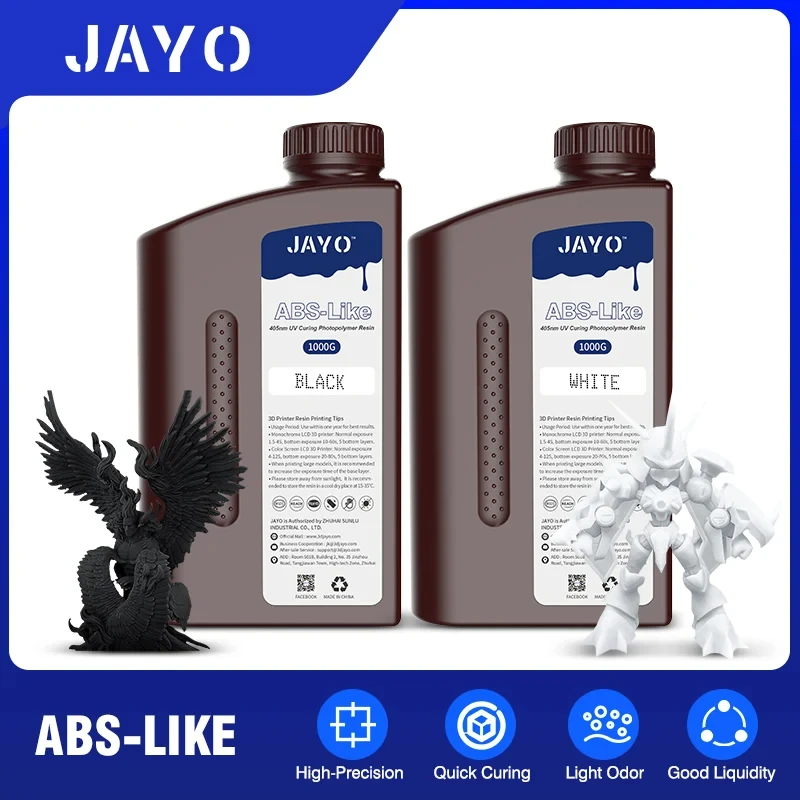 JAYO Standard/ABS-Like/Water Washab ABS/Water Washab/Resin 2KG Photopolymer Liquid Low Odor For LCD/SLA 3D Printer Materials